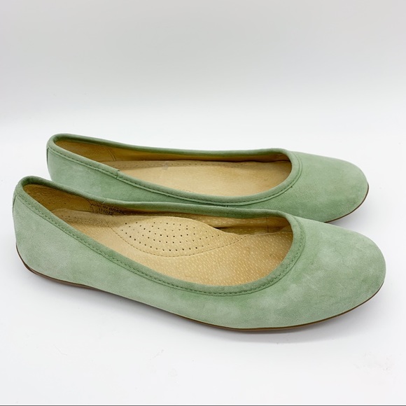 L.L. Bean Shoes - L.L.BEAN pistachio green suede ballet flats, 8.5.